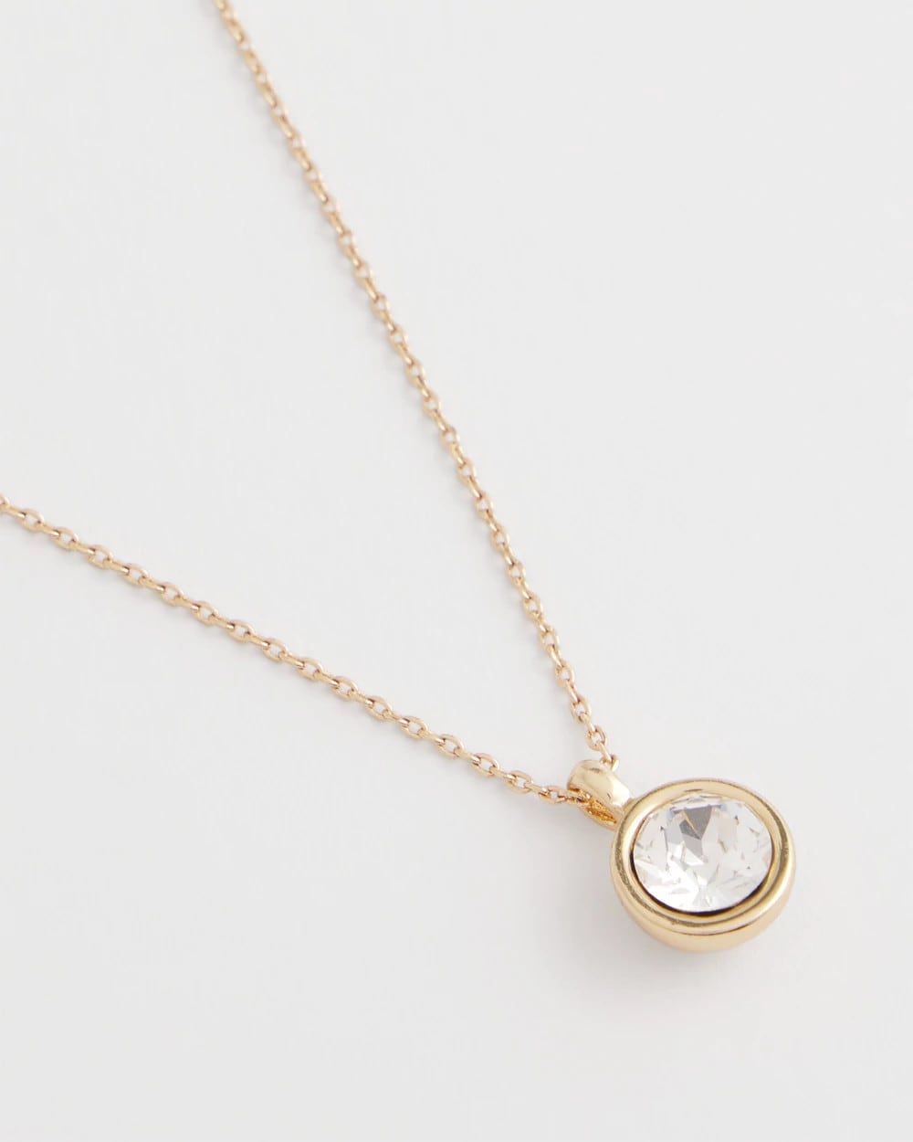 Chico's Online Gold Bezel Set Pendant Goldtone Necklace