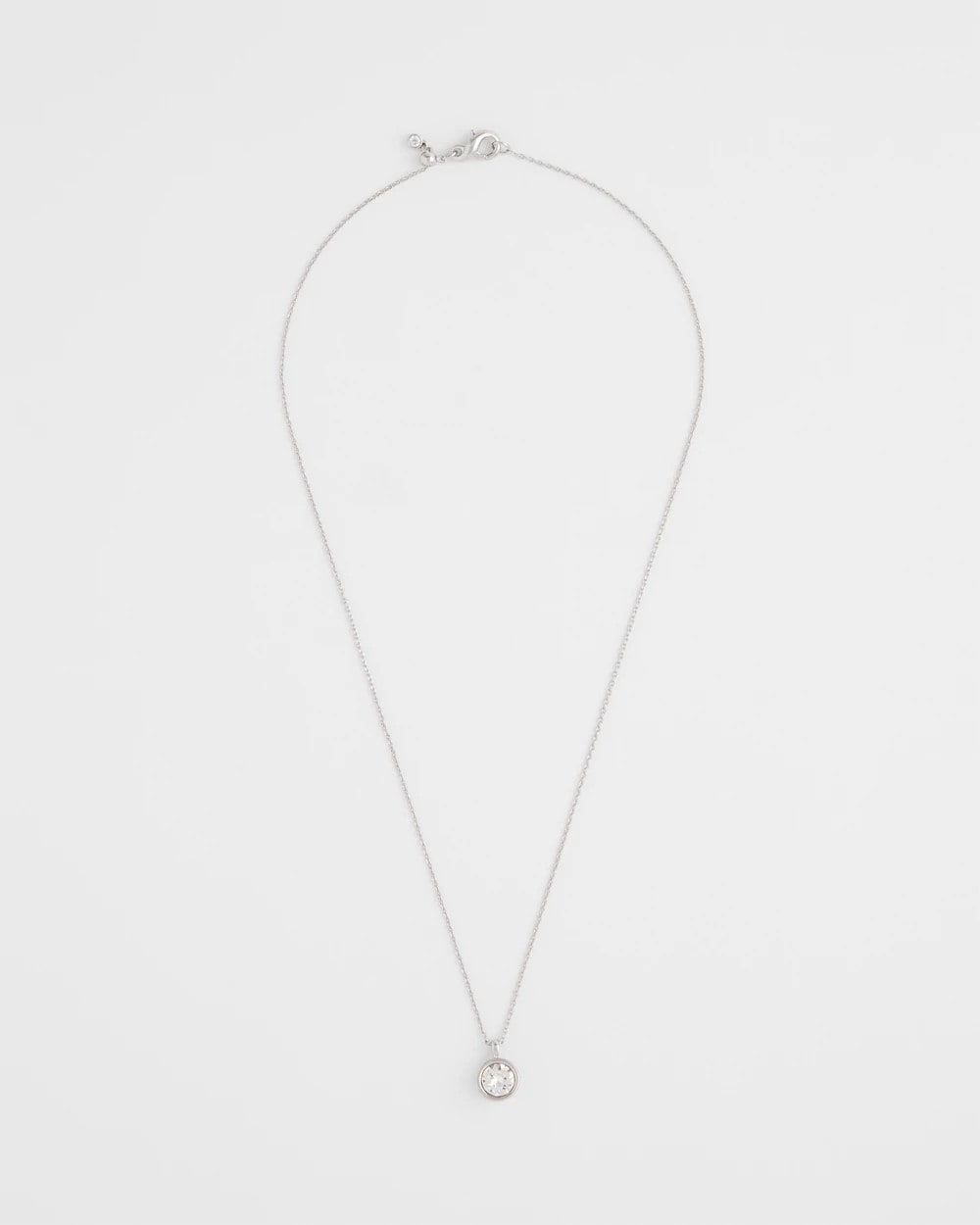 Chico's Discount Silver Bezel Set Pendant Silvertone Necklace