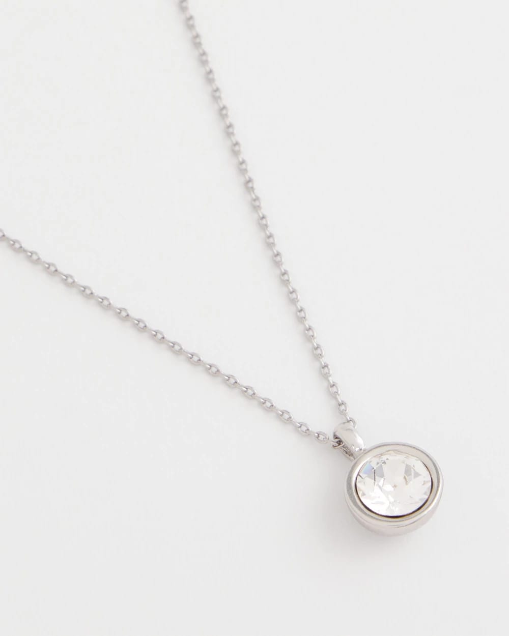 Chico's Discount Silver Bezel Set Pendant Silvertone Necklace