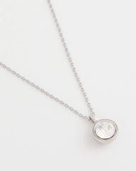 Chico's Discount Silver Bezel Set Pendant Silvertone Necklace