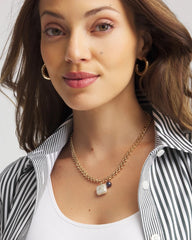 Chico's Outlet Gold Freshwater Pearl Pendant Necklace