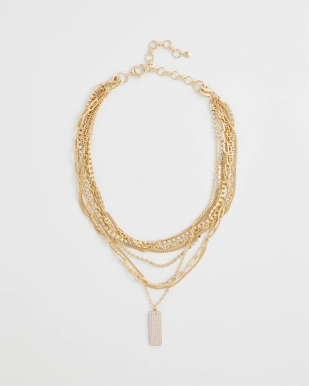 Chico's On Sale Gold Convertible Gold Pave Pendant Necklace