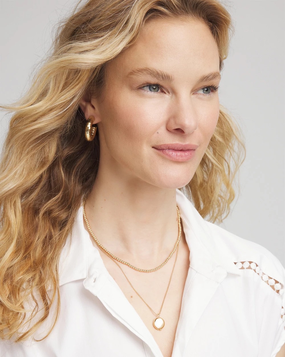 Chico's Discount Gold Goldtone Convertible Pendant Necklace