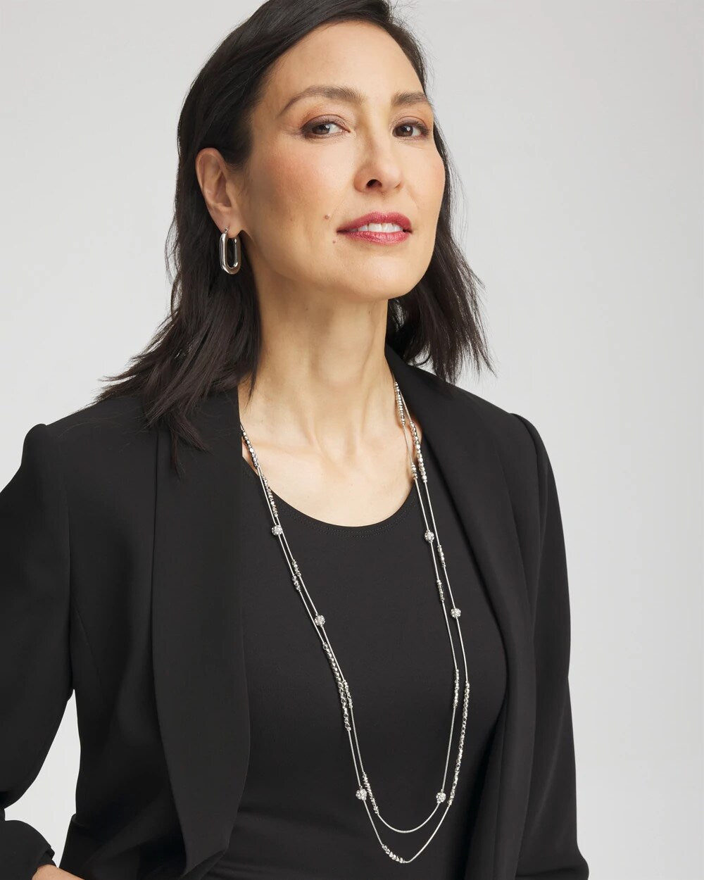 Chico's Sale Silver Hexie Multi-Strand Necklace