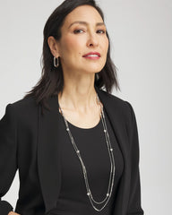 Chico's Sale Silver Hexie Multi-Strand Necklace