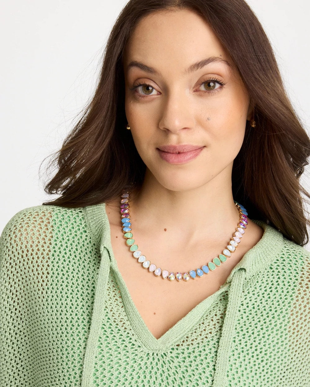 Chico's Outlet Multi Teardrop Tennis Necklace