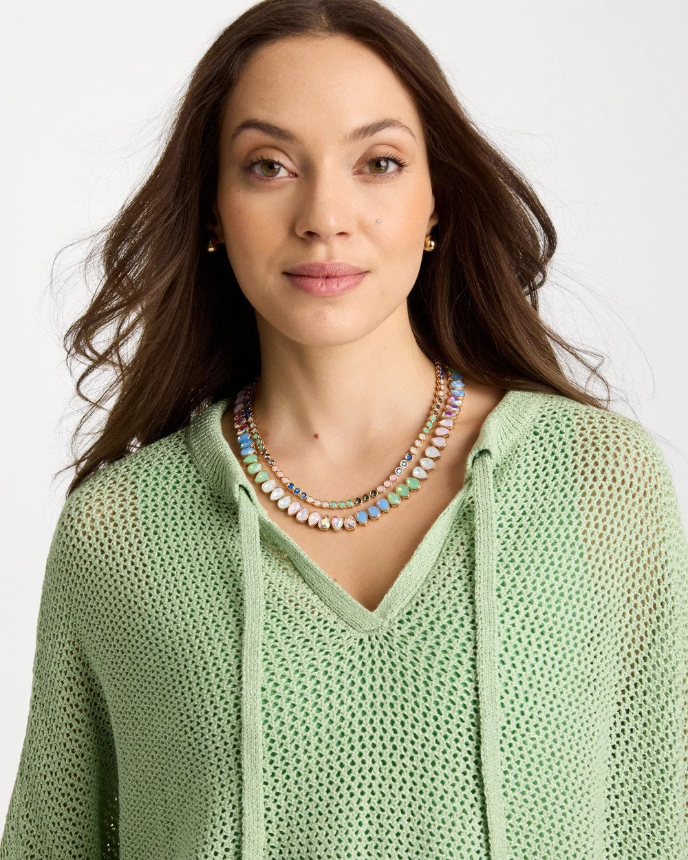Chico's Outlet Multi Teardrop Tennis Necklace