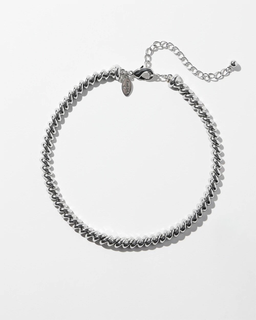 Chico's On Sale Silver Silver Tone Twist Collar Necklace