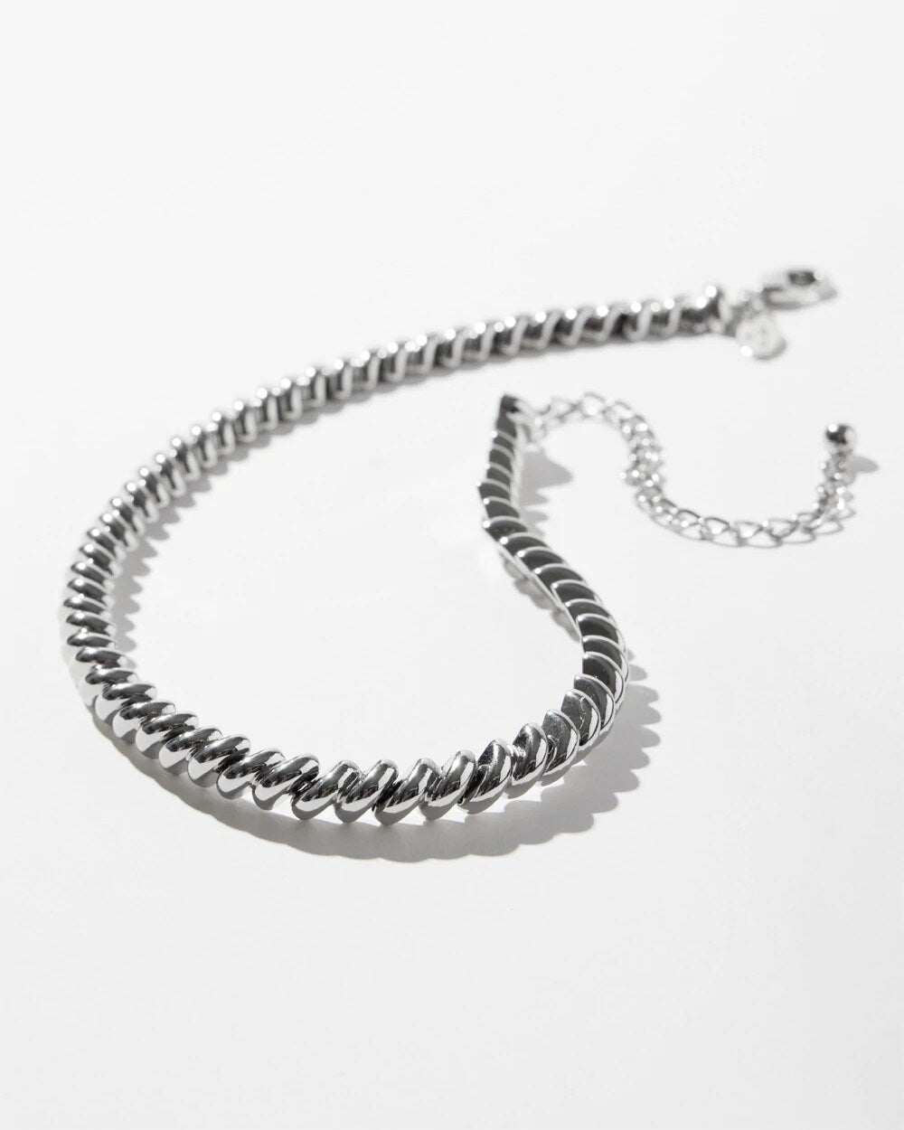 Chico's On Sale Silver Silver Tone Twist Collar Necklace