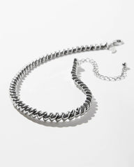 Chico's On Sale Silver Silver Tone Twist Collar Necklace
