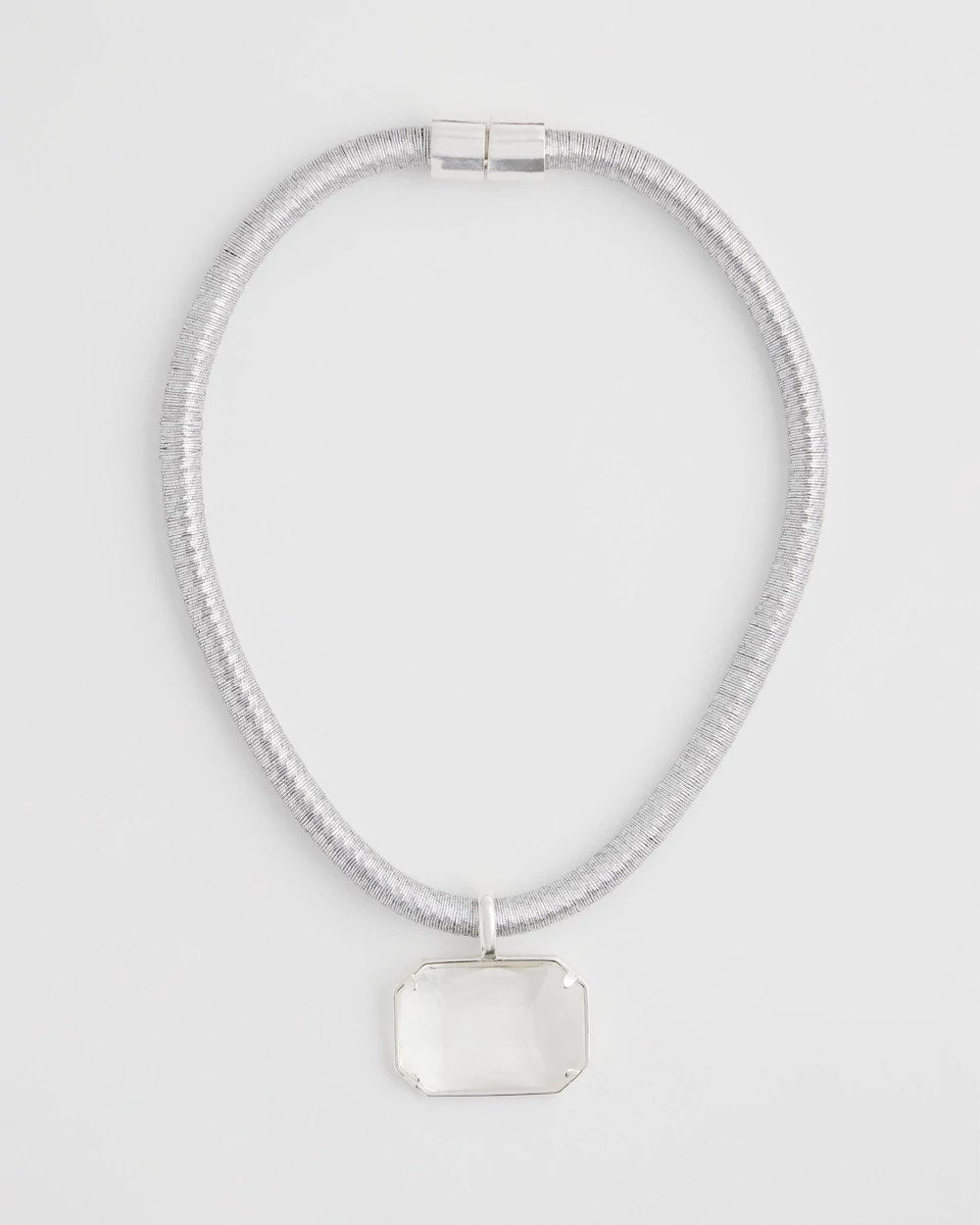 Chico's For Sale Silver Silvertone Gem Pendant Cord Necklace