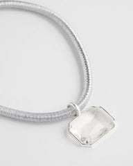Chico's For Sale Silver Silvertone Gem Pendant Cord Necklace