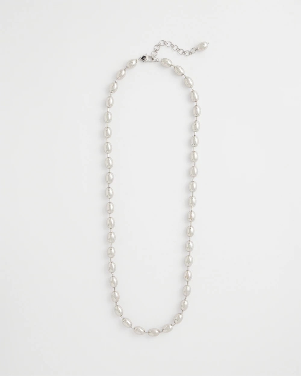 Chico's Discount Silver Silver Bead Long Single Strand Necklace
