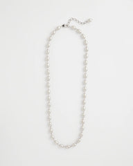 Chico's Discount Silver Silver Bead Long Single Strand Necklace