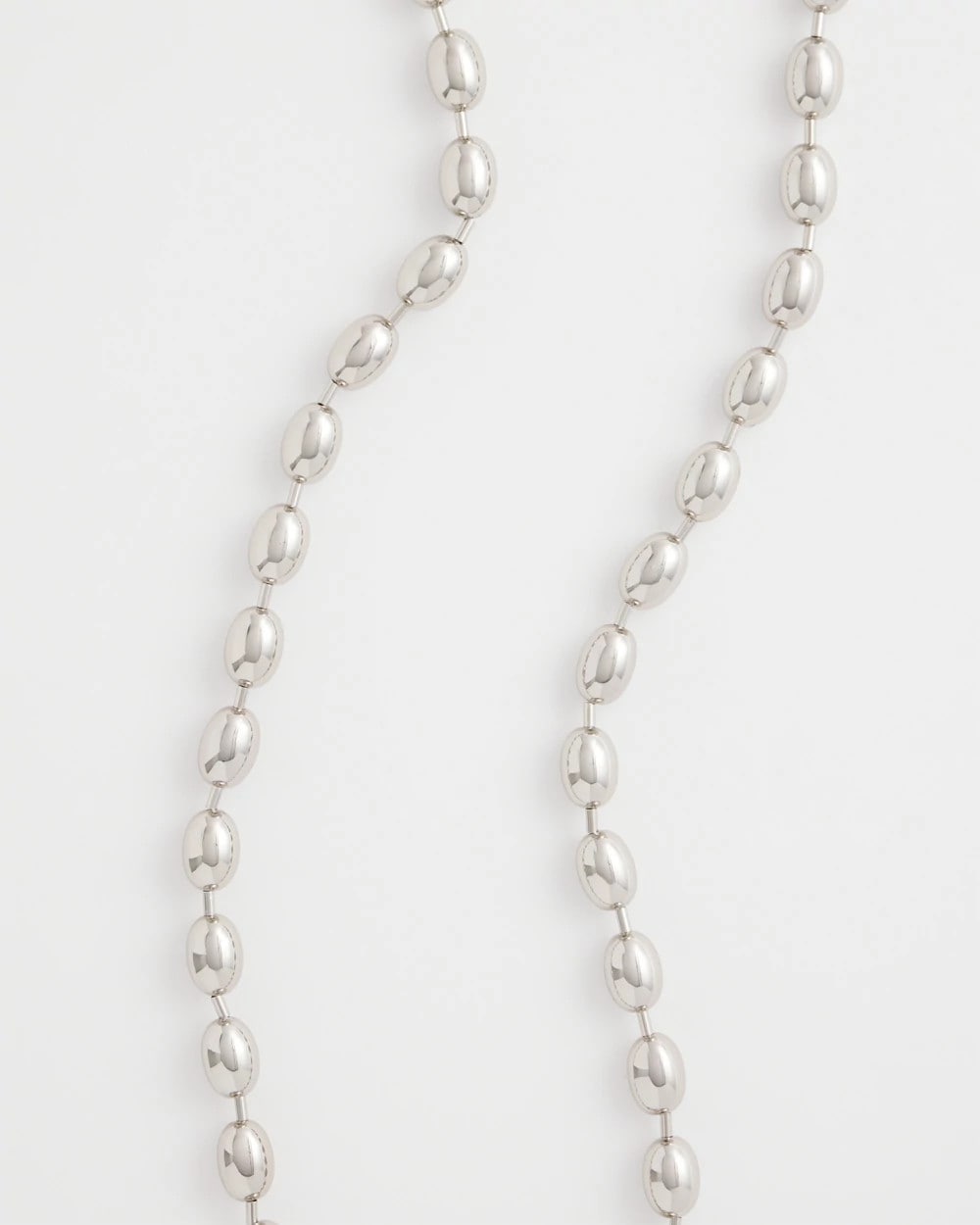 Chico's Discount Silver Silver Bead Long Single Strand Necklace
