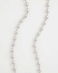 Chico's Discount Silver Silver Bead Long Single Strand Necklace