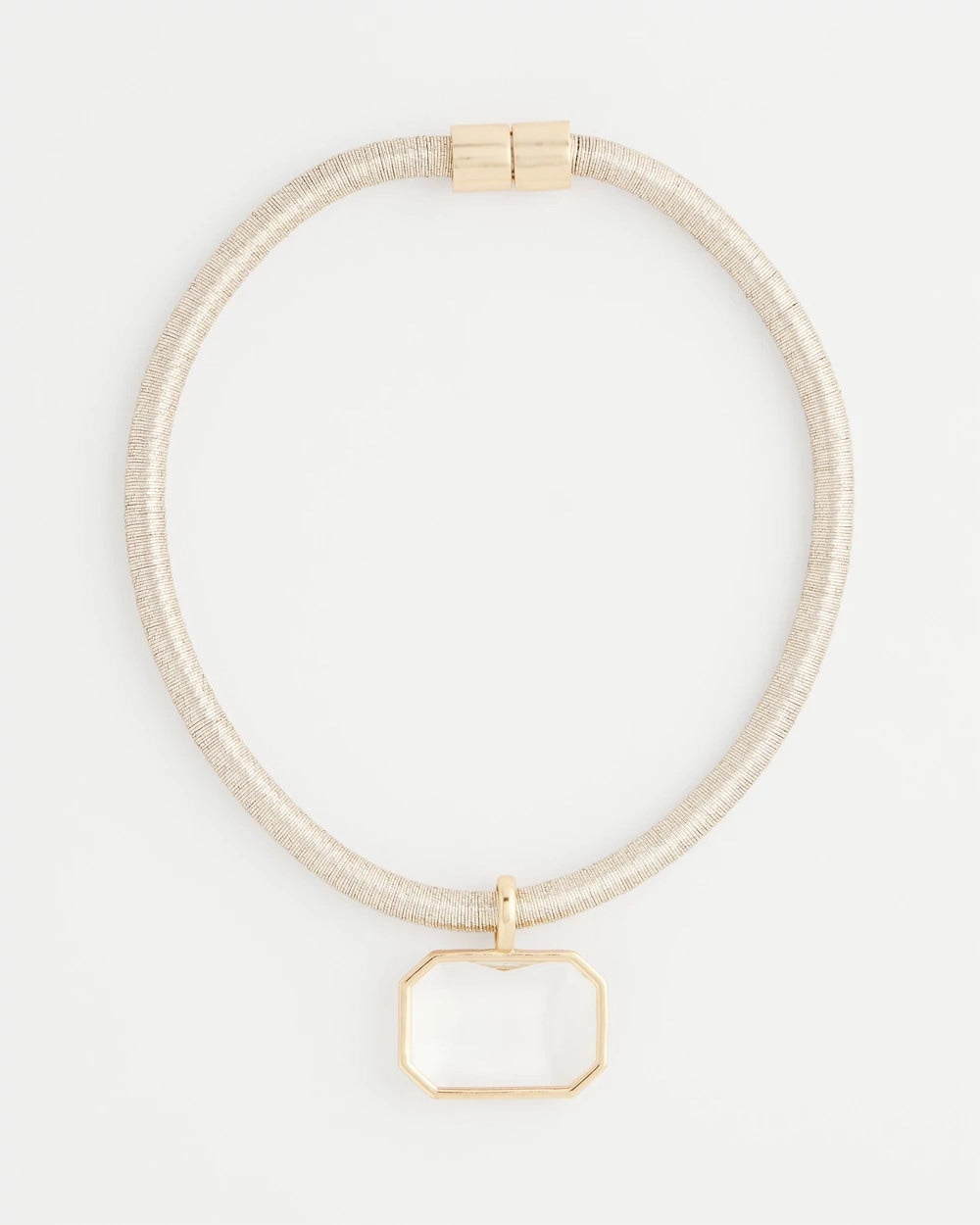 Chico's Sale Gold Goldtone Glass Gem Pendant Cord Necklace
