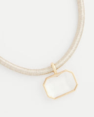 Chico's Sale Gold Goldtone Glass Gem Pendant Cord Necklace