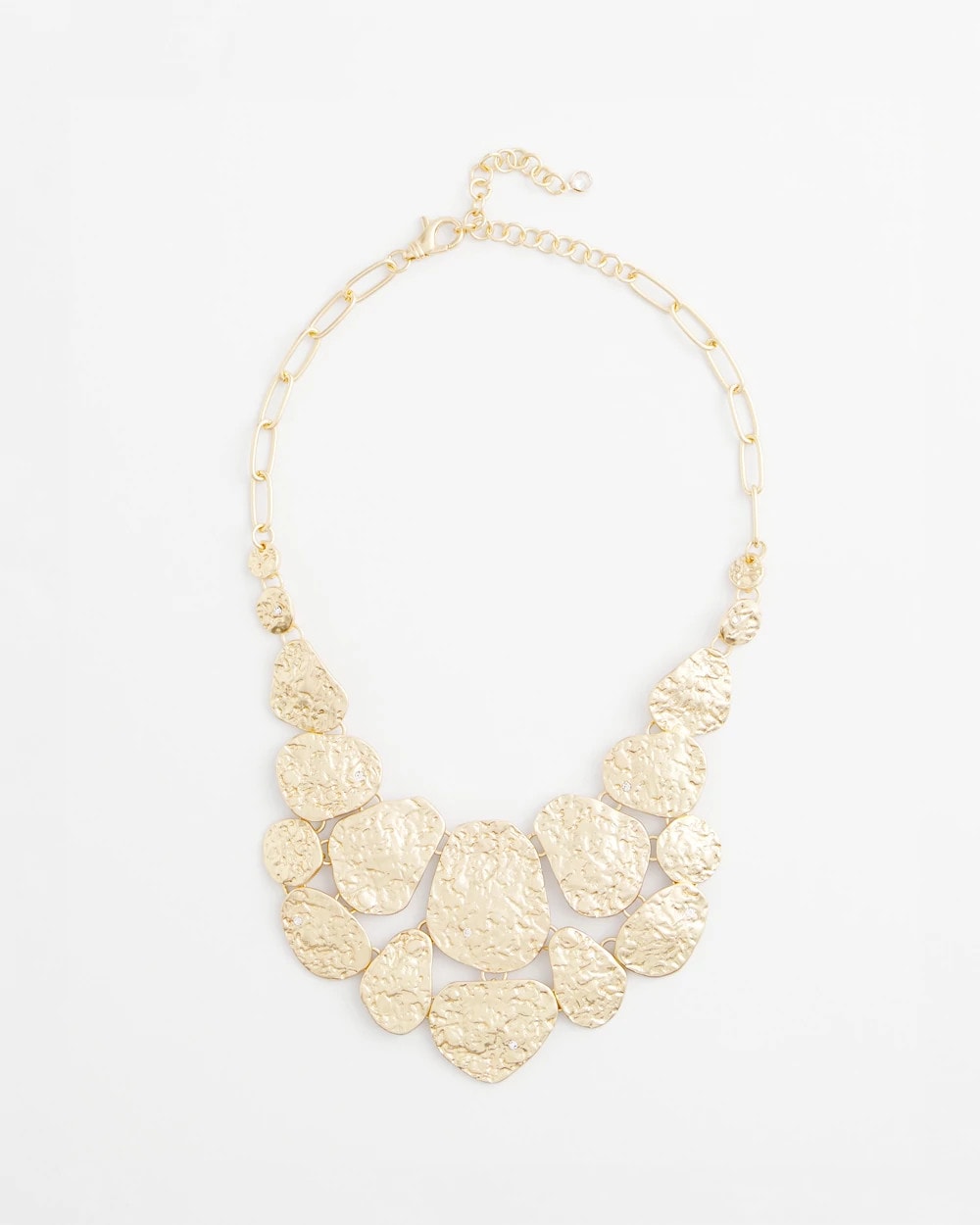 Chico's Outlet Gold Molten Goldtone Bib Necklace