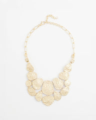 Chico's Outlet Gold Molten Goldtone Bib Necklace