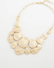 Chico's Outlet Gold Molten Goldtone Bib Necklace
