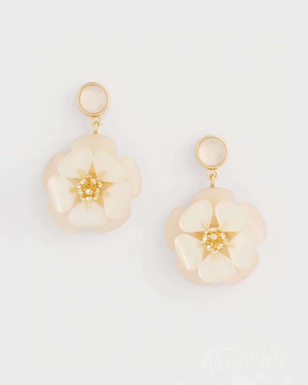 Chico's Sale Neutral Neutral Flower Drop Earrings