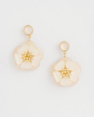 Chico's Sale Neutral Neutral Flower Drop Earrings
