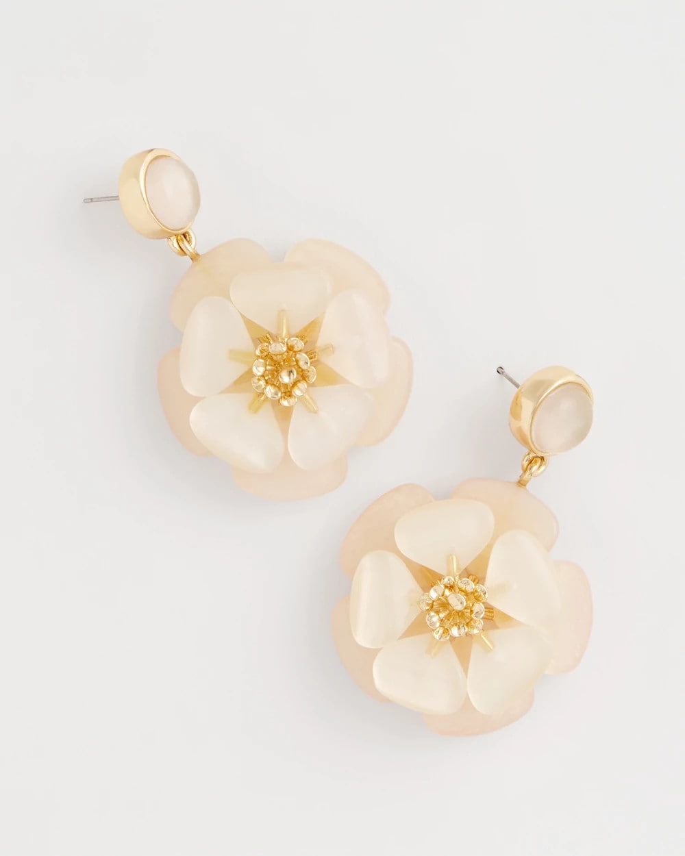 Chico's Sale Neutral Neutral Flower Drop Earrings
