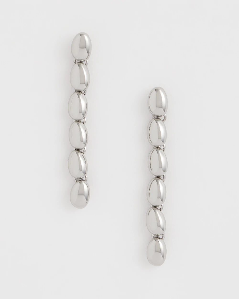 Chico's On Sale Silver Silver Linear Bead Earrings
