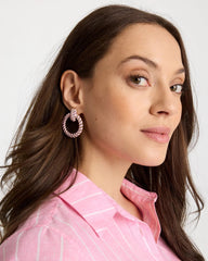 Chico's Online Pink Pink Twist Drop Hoop Earrings