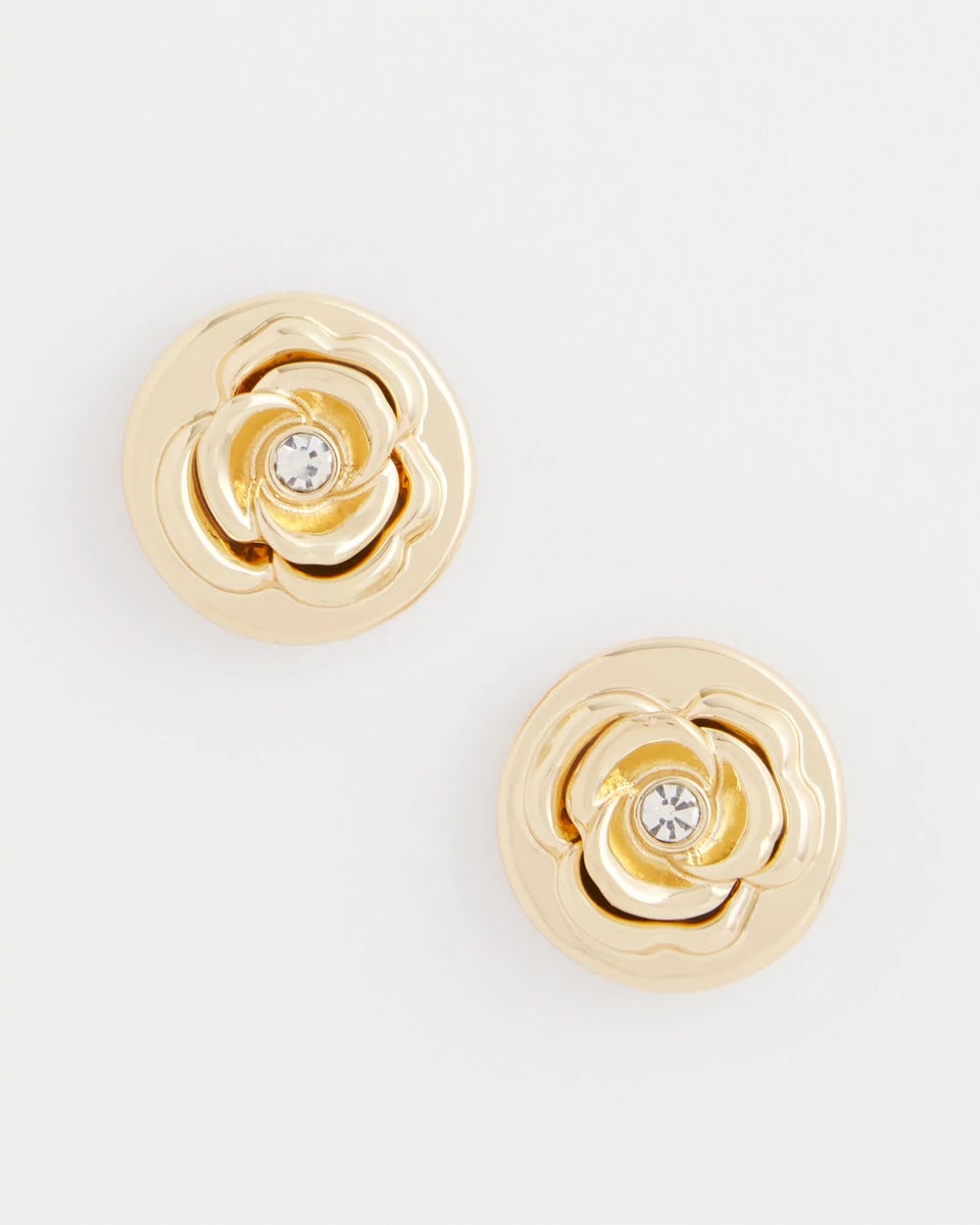 Chico's Discount Gold Lucky Coin Flower Stud Earrings
