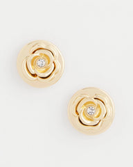 Chico's Discount Gold Lucky Coin Flower Stud Earrings