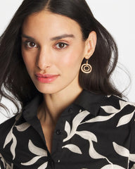 Chico's Outlet Gold Gold Tone Drop Pendant Earrings