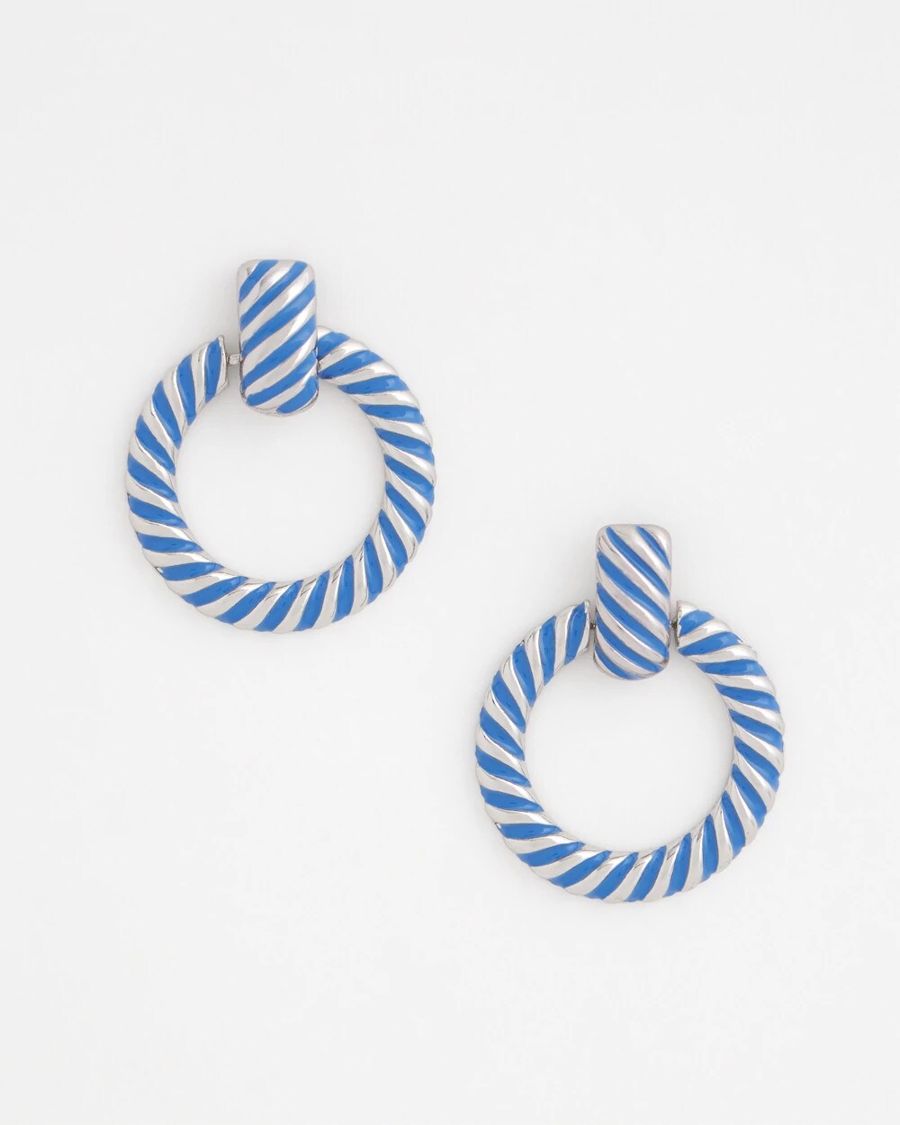 Chico's For Sale Blue Blue Twist Drop Hoop Earrings