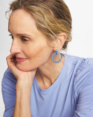 Chico's For Sale Blue Blue Twist Drop Hoop Earrings