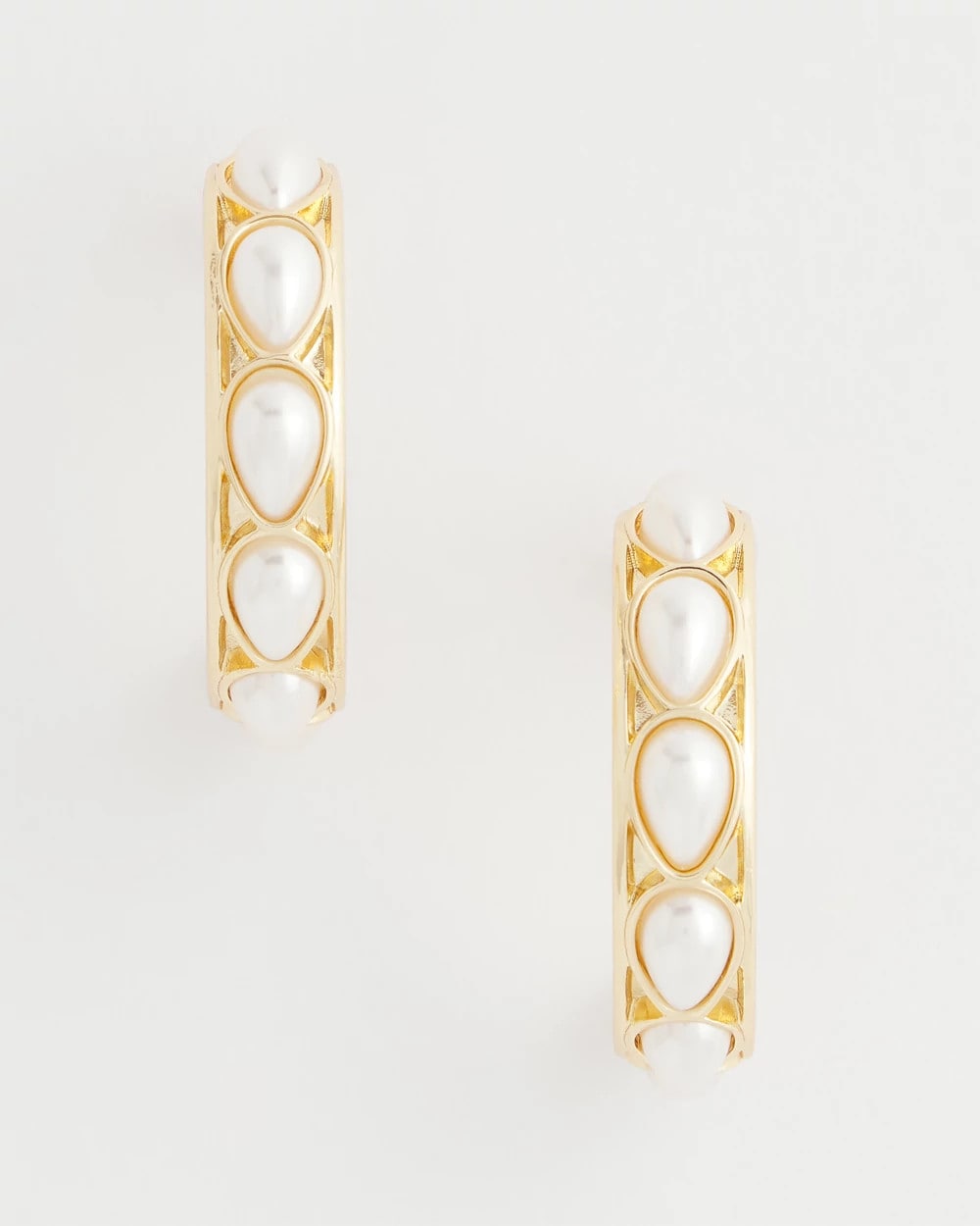 Chico's Sale Pearl No Droop® Faux Pearl Hoop Earrings