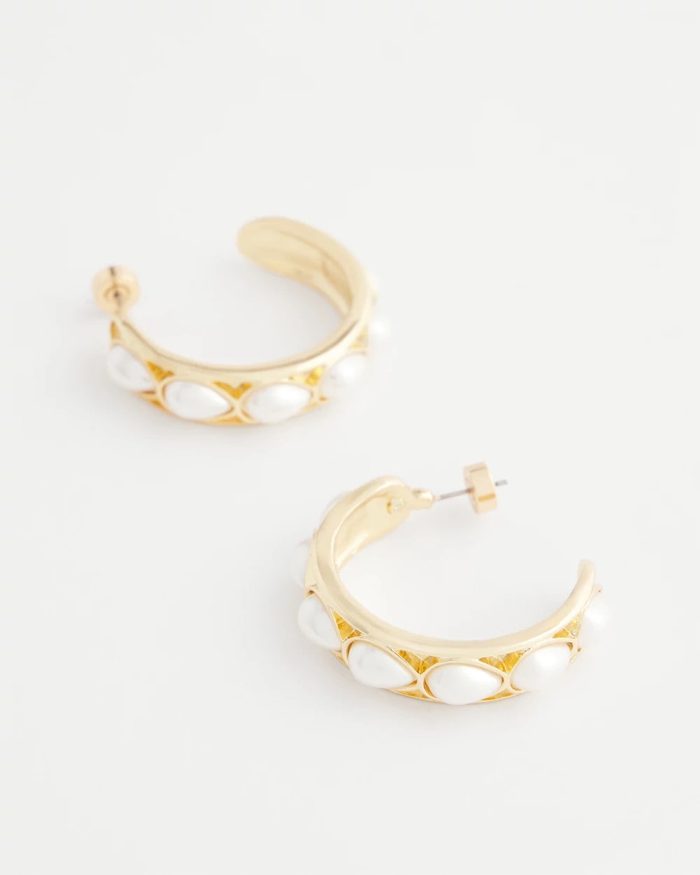 Chico's Sale Pearl No Droop® Faux Pearl Hoop Earrings
