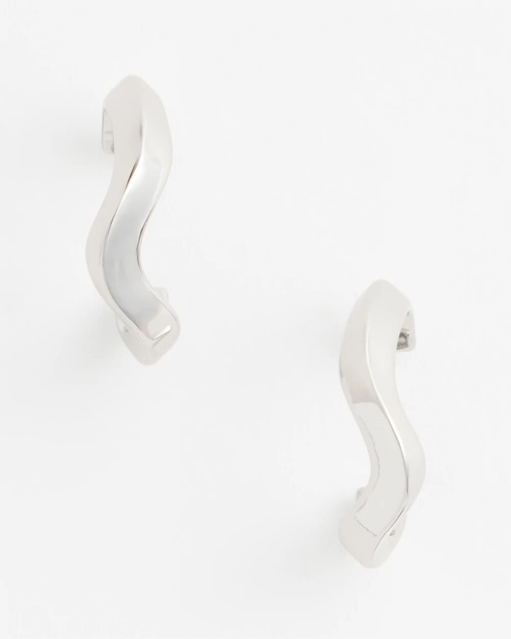 Chico's For Sale Silver Silver Wavy Hoop Earrings
