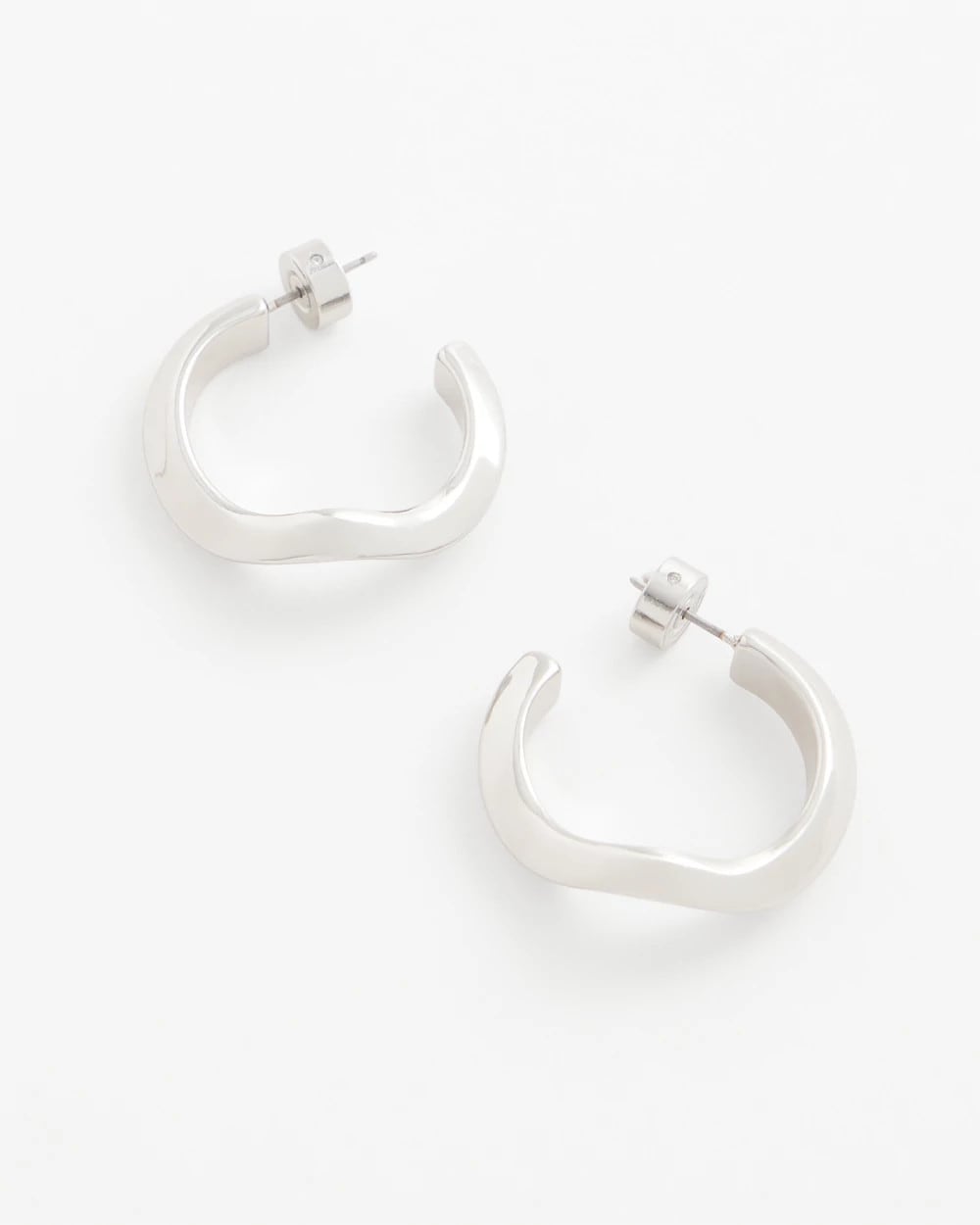 Chico's For Sale Silver Silver Wavy Hoop Earrings