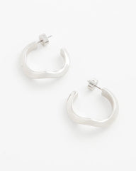 Chico's For Sale Silver Silver Wavy Hoop Earrings