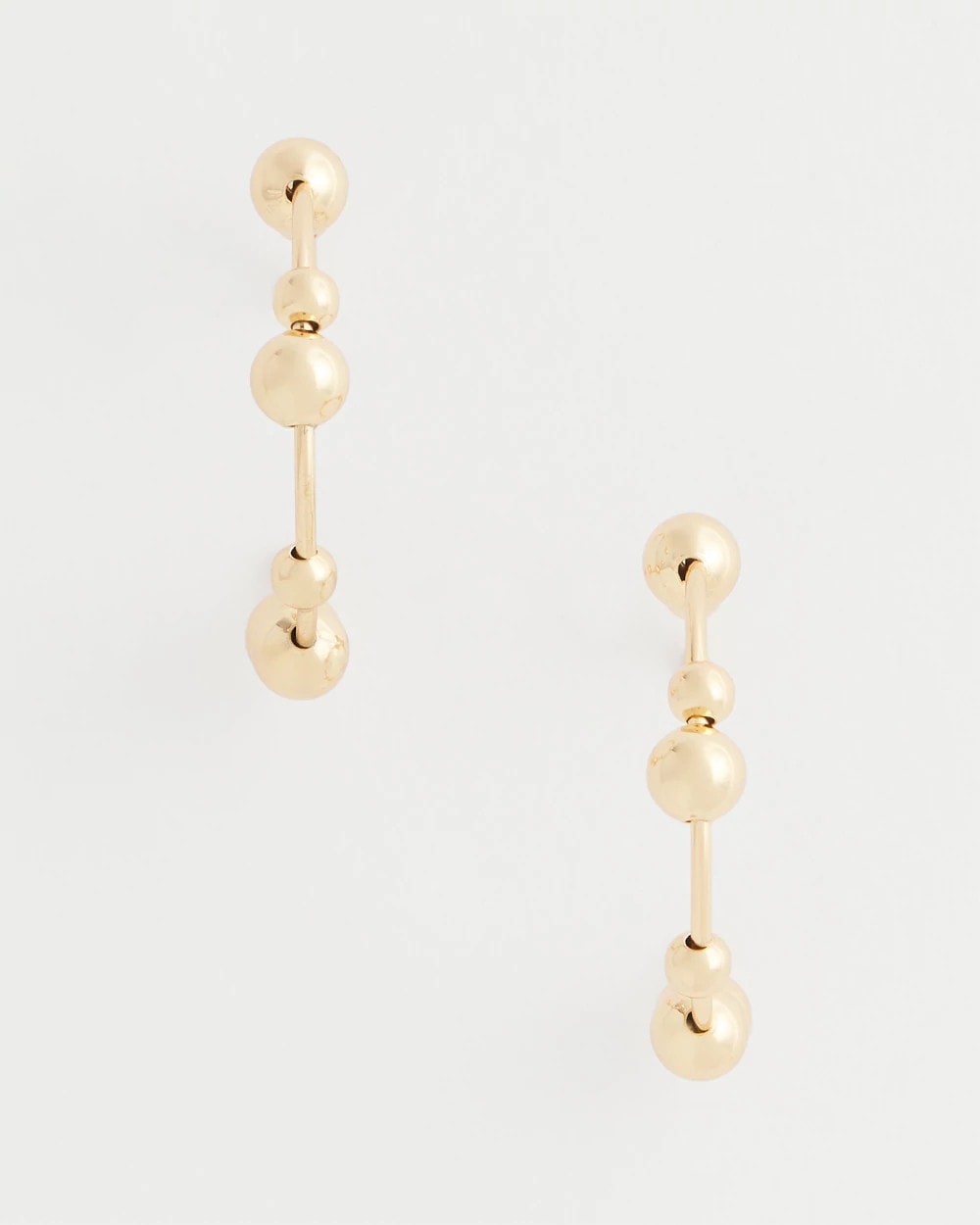 Chico's Online Gold Goldtone Beaded Hoop Earrings