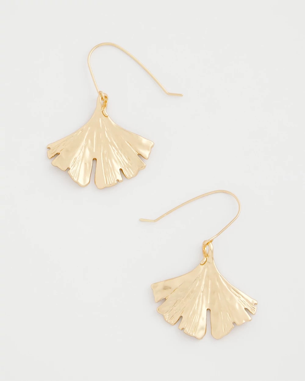 Chico's Outlet Gold Ginkgo Leaf Fishwire Earrings