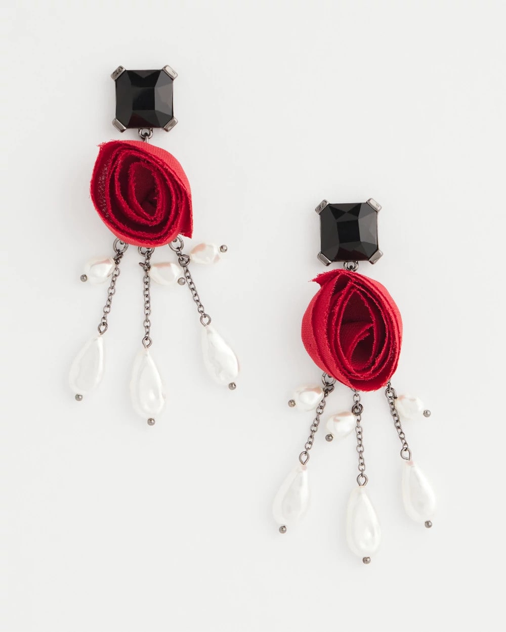 Chico's Discount Red Red Rose Drop Earrings