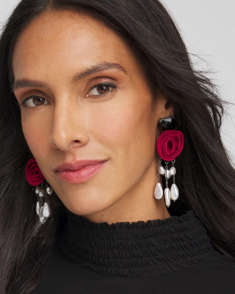 Chico's Discount Red Red Rose Drop Earrings