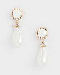 Chico's Outlet Neutral Faux Pearl Drop Earrings
