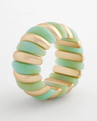 Chico's On Sale Aqua Aqua and Gold Stretch Bracelet