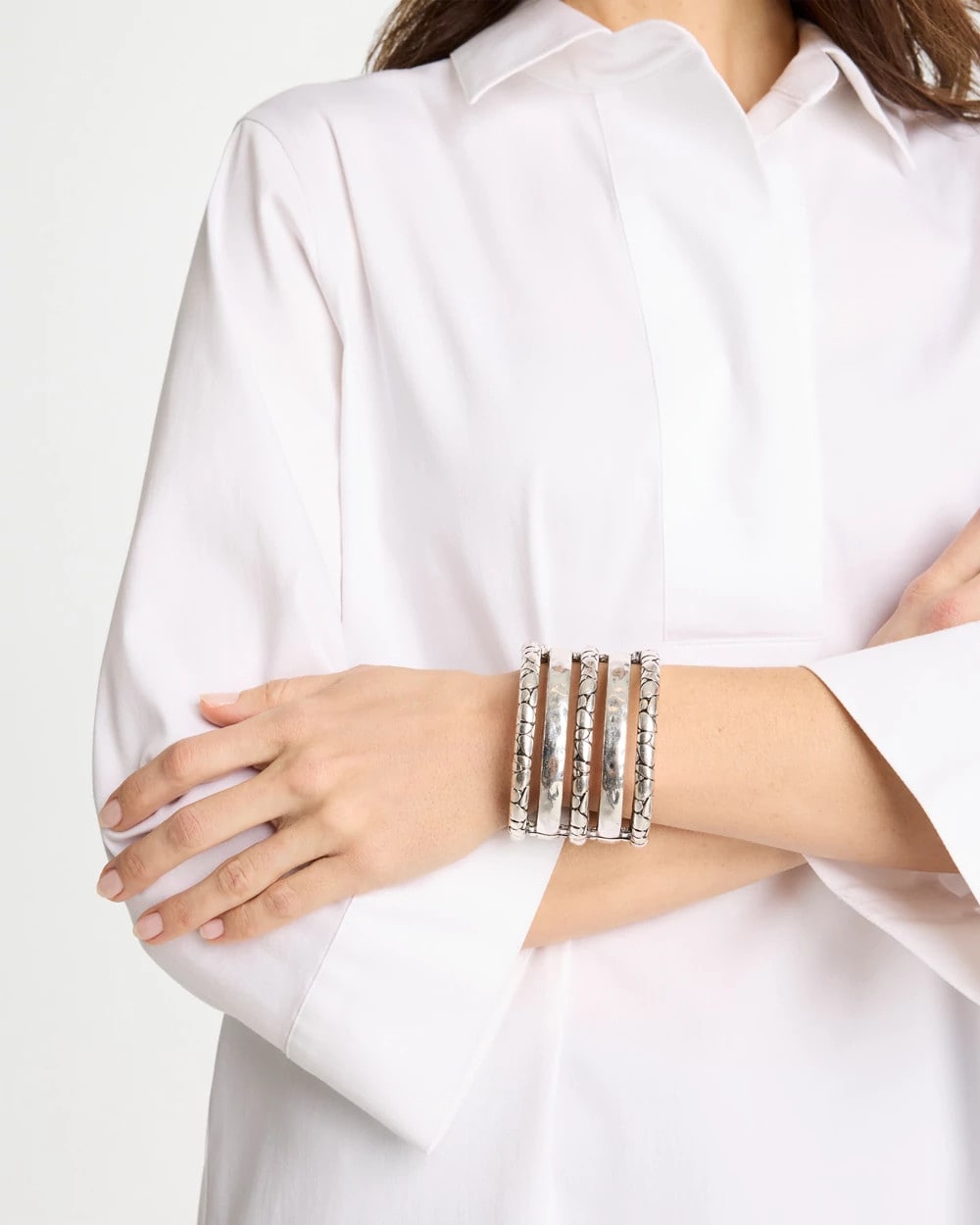 Chico's Online Silver Silver Island Metals Cuff Bracelet