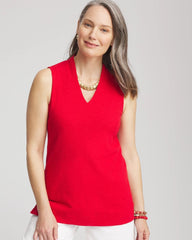 Chico's For Sale Red Glow Textured Sleeveless V-Neck Tunic