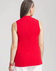 Chico's For Sale Red Glow Textured Sleeveless V-Neck Tunic